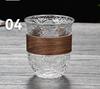 Copo de Vidro de Camada Única com Listras Verticais Copo de Água Doméstico Copo de Café com Alça de Orelha Copo de Leite para Café da Manhã Japonês Fornecimento de Fábrica