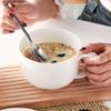 Taza de Desayuno de Porcelana de Hueso para Avena Taza de Leche Cerámica de Gran Capacidad Calentamiento en Microondas Bol para Yogur y Avena Hogareño