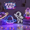 2026 Nuevos Adornos de Luz de Neón de Astronauta, Decoración de Atmósfera, Diseño de Escena de Habitación, Accesorios para Fotos, Letreros Luminosos
