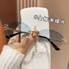 Novos Óculos de Sol Sem Aro Estilo Europeu e Americano Personalizados Versáteis Proteção Solar Óculos de Sombra Óculos de Sol Unisex de Alto Padrão para Negócios