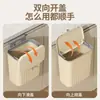 Papelera de alta gama para colgar en la pared para uso doméstico, tamaño grande, adecuada para cocina, escritorio, sala de estar y baño, con tapa