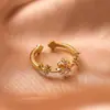 Anéis Koreanos de Nicho Estilo Ins para Mulheres, Versáteis e Simples, Anéis de Casal Únicos com um Toque de Luxo, Anéis de Dedo Indicador com Abertura, Atacado