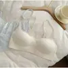 Sutiã Sem Costura com Decote em Coração para o Verão, Bojo Integrado, Fresco e Respirável, Leve, Alta Elasticidade, Sustentação Lateral, Sutiã Feminino