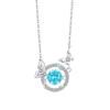 Colar s925 prata de lei Smart love maçã mágica feminino zircônia de cor mágica corrente para clavícula coração batendo joia versátil