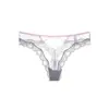 Europa y Estados Unidos melocotón caliente cadera hueca sexy lencería para mujer encaje puro transparente tanga calzones negros