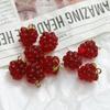 Zhentu Mini Transparente Realista 3D Uva Pintada à Mão Resina Acessórios DIY Pulseira Pingente Material