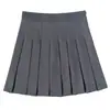 Falda Plisada Gris para Mujer Verano Nueva Anti-caminar Estilo Universitario Falda Corta Cintura Alta Ajustada Falda Línea A