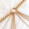 Joias Transfronteiriças Europeias e Americanas, Corrente de Metal Multicamadas Fashion e Personalizada para Roupas, Corrente Corporal, Joia de Cintura de Metal Simples e Exagerada para Mulheres