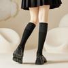 Bezerro Primavera Feminina e Outono meias cor sólida preto cinza costura perna emagrecimento pressão jk over-the-knee meias inverno atacado