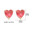 Traje de Zircón Amor Esmeralda Europeo y Americano Transfronterizo para Mujer Traje de Pulsera de Anillo en Forma de Corazón Transfronterizo Cadena para Clavícula