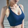 Colete Esportivo Feminino de 4 Fileiras com Colchetes e Olhos, Sutiã Beauty Back com Bojo Push-Up, Sutiã Esportivo de Corrida Yoga com Bojo Completo