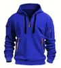 Sudadera con capucha para hombre, talla europea nueva 2024, transfronteriza, primavera y otoño, con cremallera y múltiples bolsillos, sudadera deportiva casual, talla grande