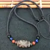 Colgante de Cuentas Auténticas de Tres Ojos Estilo Étnico Cadena para Clavícula de Ágata Cinturón para el Cuello de Mujer Moda Versátil Personas Tendencia