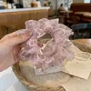Nuevo accesorio para el cabello elegante estilo coreano, liga para el cabello de flor de malla de doble capa tipo hada de primavera para mujer, cuerda para coleta baja, banda elástica para el cabello