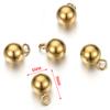 40 bola de aço inoxidável pingente de bola sólida contas douradas frisado DIY cross-border pulseira acessórios contas espaçadoras