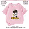 Camiseta Infantil de Gato Negro Sheriff Manga Corta Tallas Mediana y Grande Ropa Infantil Niños y Niñas Top Versátil Nuevo Verano 2023