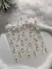 Adesivos para Unhas Série de Natal Embossados Desenho Animado Árvore de Natal Estrela de Cinco Pontas Laço Adesivos de Unha Adesivos Decoração Atacado