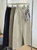 Calça de Pierna Larga de Algodão Tencel para Mulheres, Nova Coleção Verão 2026 Estilo Coreano, Cintura Alta Petite, Cobre o Quadril, Calça Casual de Corte Reto