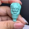 Porcelana Alta Magnesita Turquesa Talla Pilar de Dragón Wen Play Cabeza de Tigre Sin Fase Buda Patrón Retro Camiseta Top de Cuentas Sueltas Cuentas para la Cintura