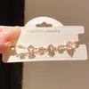 Pulsera Rombo Flor Zirconia Chica Dulce Lujo Ligero Nicho Sensación de Alta Gama Pulsera Moda Simple Versátil Accesorios para Pulsera