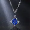 Colgante con patrón chapado en oro rosa de 18 quilates, colgante de zafiro rojo, collar con temperamento, colgante de tesoro de color, regalo de trama madre