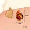 Pintura de Acción de Gracias Decorativa DIY Colgante Pequeño Pavo Hoja de Arce Aleación Gota de Aceite Colgante de Collar Bolsa Accesorios Transfronterizos