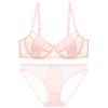 Conjunto de ropa interior sexy francesa de puro deseo ultradelgada para busto grande, talla pequeña plus size, sin costuras, anti-flacidez, brasier de soporte superior