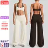 Conjunto de yoga transfronterizo para mujer, secado rápido, espalda bonita, lunares, bloques de color, sujetador deportivo para exteriores, conjunto para correr y fitness