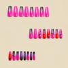 Parches de Uñas Postizas Adhesivas, Manicura Cuadrada Europea de Longitud Media, Manicura de Moda de Primavera y Verano para Año Nuevo, Serie Rosa