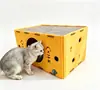 Casa modular para gatos de fieltro con diseño de corte en forma de pez, se puede montar y desmontar, adecuada para todas las estaciones. Se puede usar como cama para gatos o como casa rascadora para gatos. Tamaño: 58 cm de largo, 34 cm de ancho, 30 cm de alto.