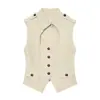 Roupas Femininas Transfronteiriças 2026 Moda Europeia e Americana Casual Top Estilo Colete Vazado com Fenda Frontal Feminino F41578 AliExpress
