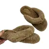 Chanclas de felpa para mujer, estilo coreano, a la moda, nuevas para otoño e invierno, para exteriores, color beige y gris