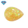 Huagang Gems Ópalo Sintético Forma de Pera Piedra Suelta Amarillo Claro Forma de Lágrima Fondo Plano Ópalo Sintético Op28