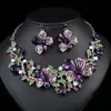 Pendientes Retro Estilo Pastoral, Esmalte Colorido con Incrustaciones de Piedras Preciosas, Pendientes Dulces de Flor, Pendientes Frescos y Elegantes
