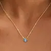 Amazon Transfronterizo Nuevo Collar de Trébol de Lujo, Cadena de Clavícula Minimalista Estilo Bosque Piedra de Nacimiento, Fresco y Sencillo para Mujeres de Vacaciones