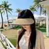 26 Novos Estilos de Chapéus de Sol de Verão para Mulheres: Chapéus de Palha Abertos na Parte Superior com Aba Larga, Proteção UV e Chapéus de Sol Trançados