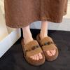 Hogar Súper Populares Lana de Cordero Nuevo Otoño e Invierno 2025 Pantuflas de Algodón Pantuflas Peludas de Suela Gruesa para Mujeres para Usar Afuera y Sentir Calor