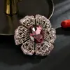 Nova Broche Floral Retro Dourado Antigo para Mulheres, Camisa Terno, Acessórios Elegantes de Corsage para Senhoras, Acessórios de Moda