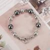 Pulsera de perlas de colores mixtos, cuentas de corte estrellado, retro, geométrica avanzada, totalmente de diamantes, degradado, realmente muchas cuentas de vidrio gris cáñamo