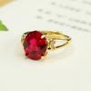 Anillo de Rubí Cultivado Ai Yu Anillo de Corindón Rojo en Forma de Corazón Joyería para Mujer Venta al por Mayor Dropshipping S4012405
