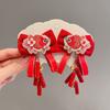Pinza para el cabello con borla de Año Nuevo Antiguo Día de Año Nuevo Estilo Chino Adorno para la cabeza de bebé Mariposa Niños Clip ajustado Accesorios para el cabello