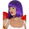 Peruca Curta Reta Europeia e Americana com Franja Bob para Estudante Peruca de Cabelo Curto Colorida Anime Conjunto Personalizado