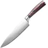 Faca de Chef Mais Vendida da Amazon com Cabo de Madeira Colorido e Cabeça Dupla de Aço, Faca de Aço de Alto Carbono para Cozinha e Corte de Carne, Conjunto em Caixa de Presente