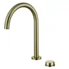 Grifo de lavabo de dos agujeros con agua fría y caliente, giratorio, para lavabo de baño, montado en encimera, de una sola palanca, cuerpo de cobre, grifo extraíble para lavabo bajo encimera