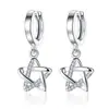 Brincos de Estrela Pentagrama Vazada com Zircônia Estilo Japonês e Coreano Personalidade para Mulheres Brincos Banhados a Prata Atacado