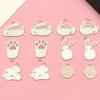 Conjunto de 6 Acessórios de Joalheria de Coelhinho Branco Pequeno e Fofo, Pingentes de Animais, Brincos DIY, Joias de Mão, Acessórios de Vestuário, Acessórios de Joalheria