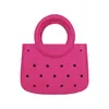 Bolsa de Cosméticos Impermeable de Color Puro Eva Popular Transfronteriza Bolsa de Playa Bolso de Mano Eva de Moda con Agujero de Anillo Recortado