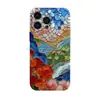 Ventana de color atmosférico collage montaña y río Película Apple funda para teléfono iPhone 15 Pro Max cubierta protectora ligera venta al por mayor