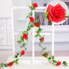 Fabricantes Transfronterizos Venta al por Mayor Flores Artificiales para Boda y Decoración del Hogar, Techo de Ratán Flores Artificiales de Plástico y Plantas Verdes para Bodas