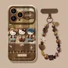 Pulsera Retro de Kt Cat Adecuada para Funda de Teléfono Apple 17Pm 15 Lindos Dibujos Animados 16 Silicona Suave 13 Nuevo Modelo para Mujer 18 Carcasa Exterior